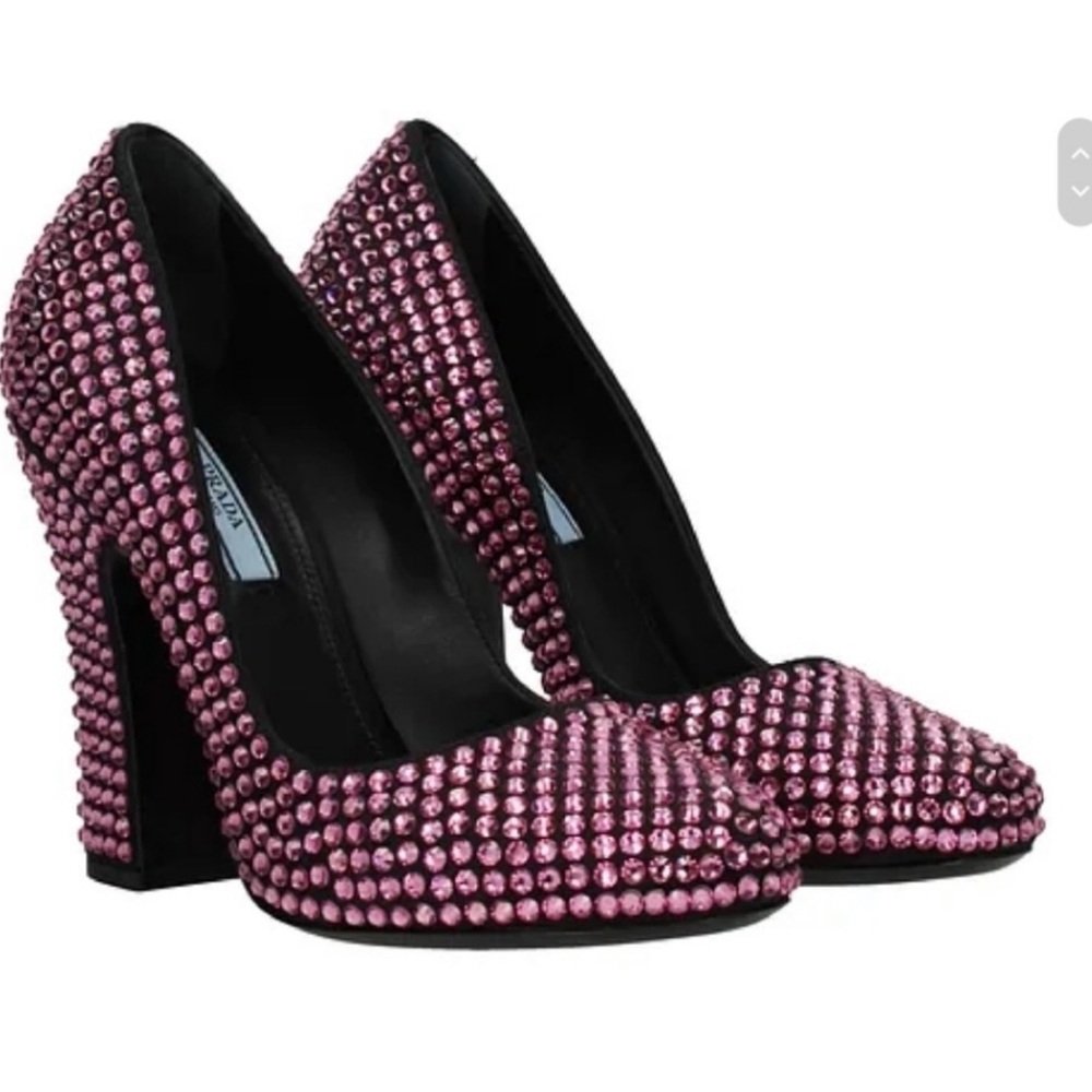 Prada Women's Pink Crystal Embellished Pumps